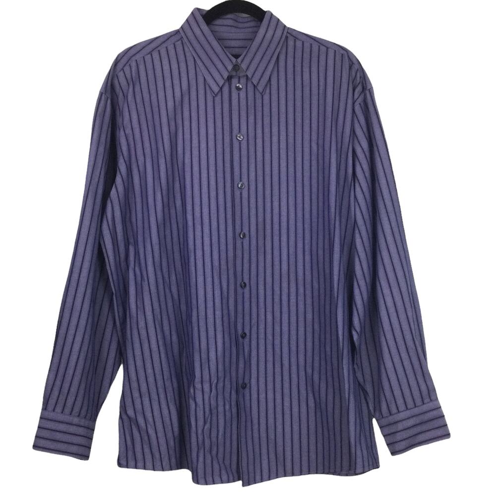 Unlisted Modern Fit Y2K Retro Preppy Academia Striped Collared Casual Shirt L
